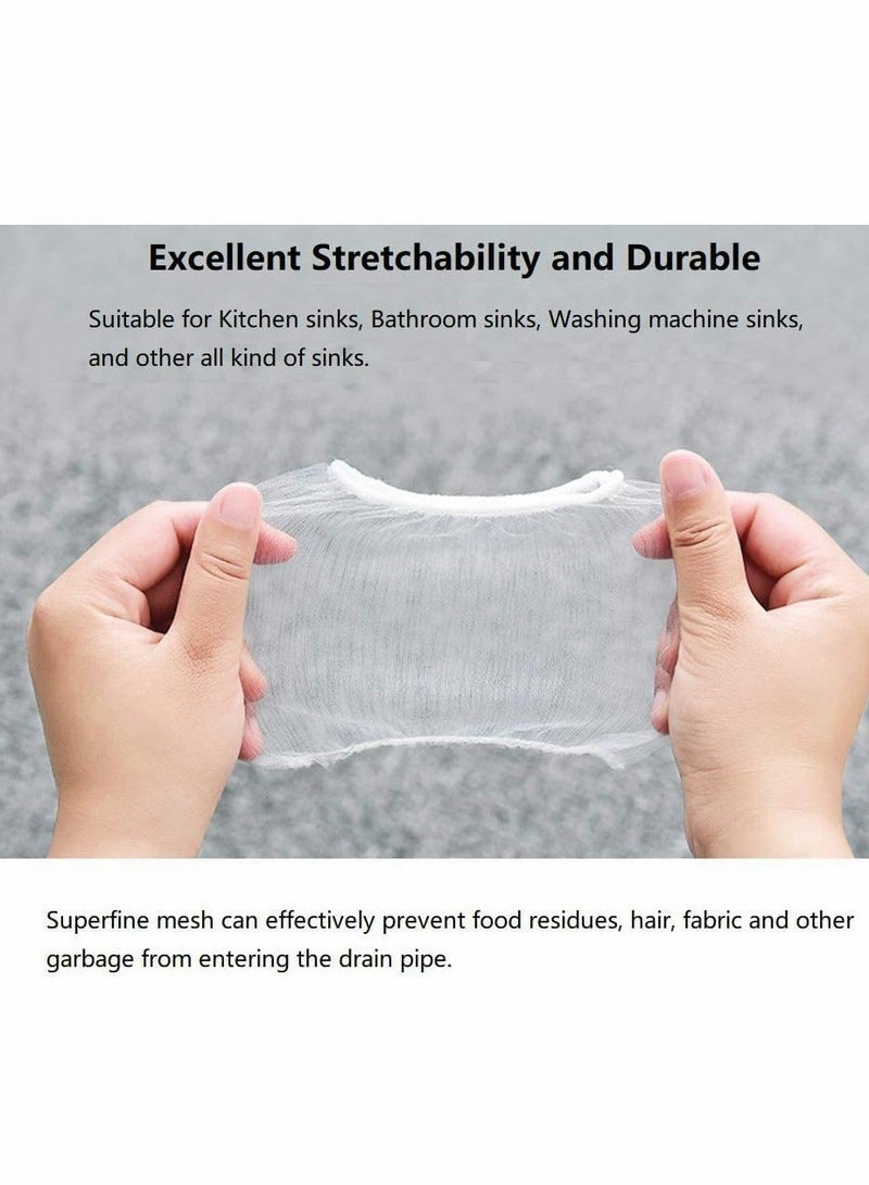 100 Pcs Kitchen Sink Trash Mesh Bag, Disposable Anti-Clogging Elastic Mesh Sink Strainer Filter Bags, for Collecting Kitchen Food Waste, Leftover, Garbage (with a Box) - Image 2