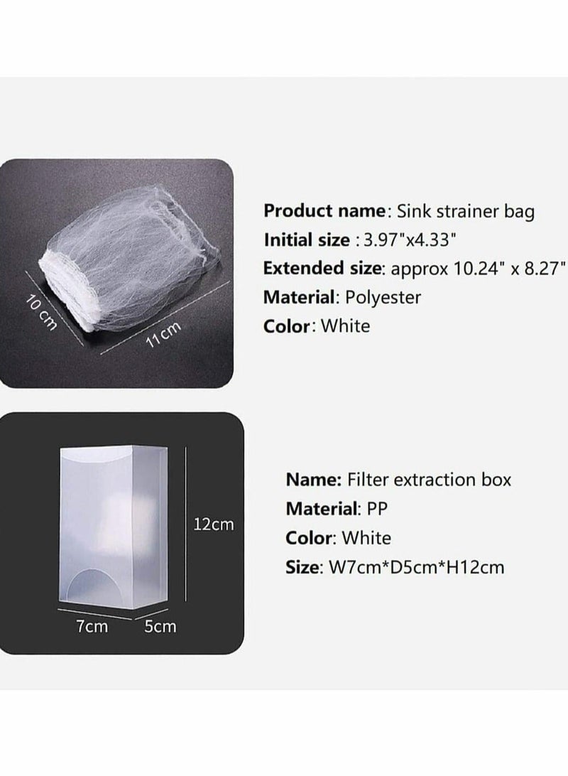 100 Pcs Kitchen Sink Trash Mesh Bag, Disposable Anti-Clogging Elastic Mesh Sink Strainer Filter Bags, for Collecting Kitchen Food Waste, Leftover, Garbage (with a Box) - Image 4