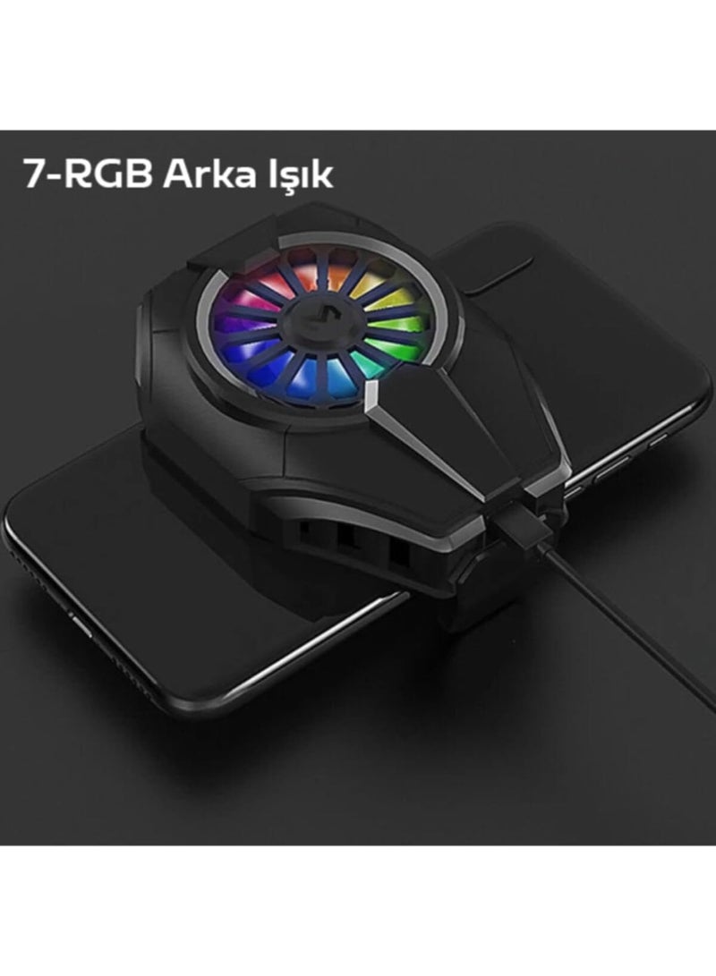 Memo Fast Cooling Mobile Phone Cooler DL06 , Phone Cooler for Gaming With Cable Type-C , Magnetic and Clip Semiconductor Ice Affect Refrigerator Radiator, RGB Light, Ultra Quiet , Compatible with iPhone & Android Gaming Phones - Image 4