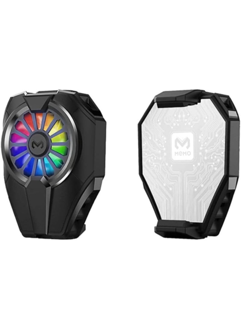 Memo Fast Cooling Mobile Phone Cooler DL06 , Phone Cooler for Gaming With Cable Type-C , Magnetic and Clip Semiconductor Ice Affect Refrigerator Radiator, RGB Light, Ultra Quiet , Compatible with iPhone & Android Gaming Phones - Image 1