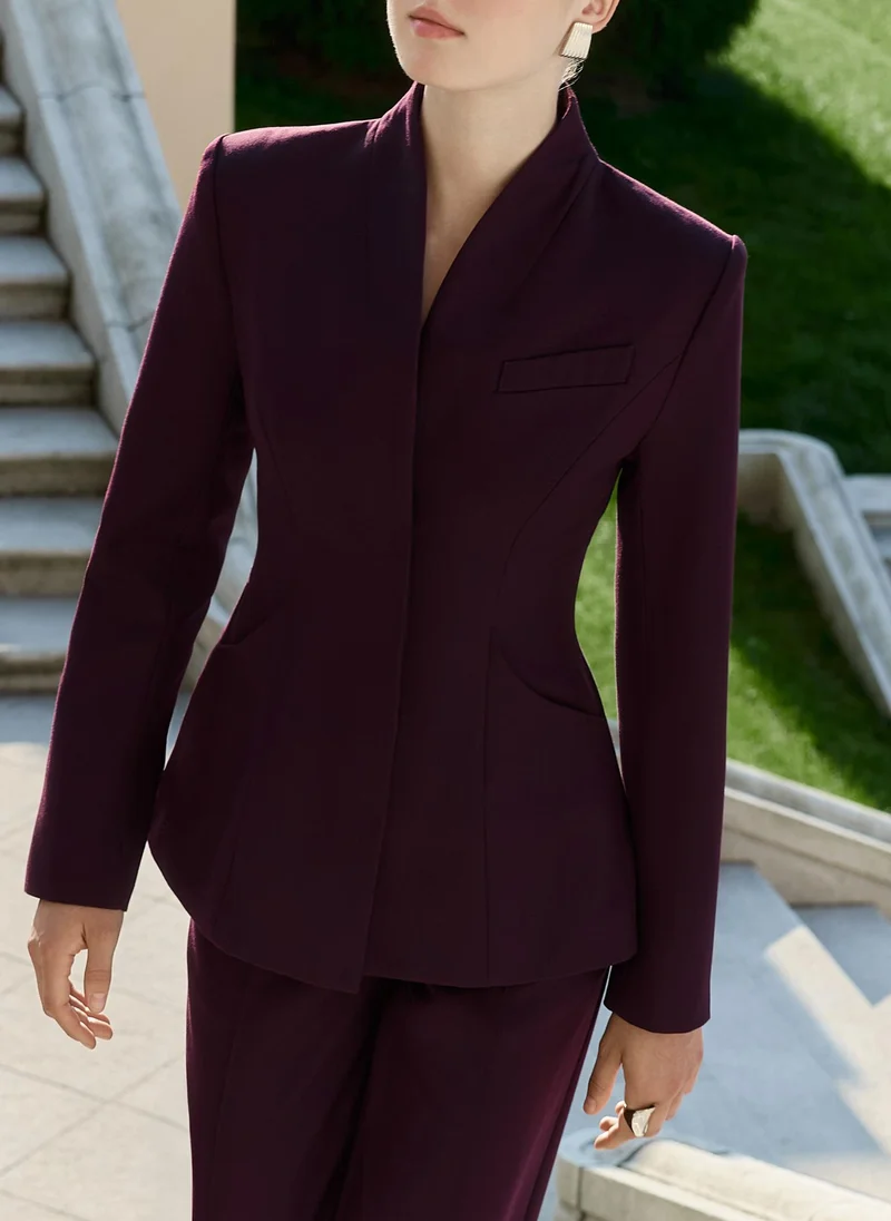 Lichi Fitted jacket with high collar