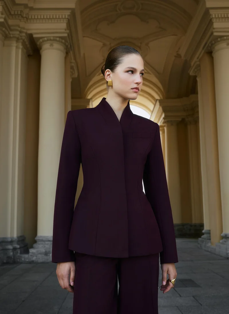 Lichi Fitted jacket with high collar