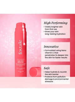 foxtale Super Glow Moisturizer For Instant Brightening Hydration Vitamin C Niacinamide Squalene Reduces Dark Spots Uneven Skin Tone Pigmentation Face Cream For Glowing Skin Women Men 50Ml  - Image 2