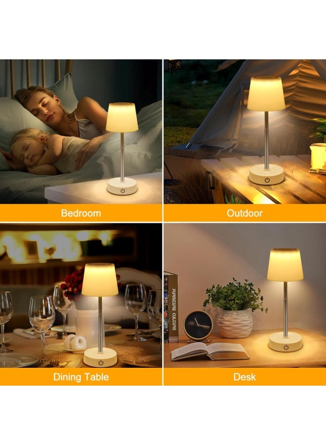 Telescopic table lamp, LED table lamp with rechargeable battery and USB port, adjustable height bedside lamp for living room, bedside table, bedroom, and outdoor decoration. - Image 5