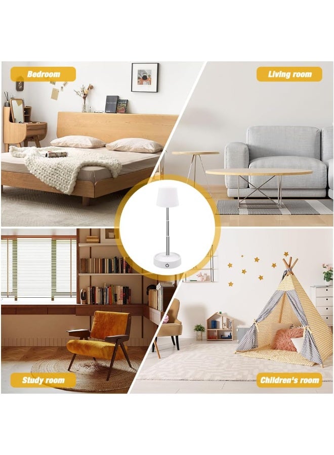 Telescopic table lamp, LED table lamp with rechargeable battery and USB port, adjustable height bedside lamp for living room, bedside table, bedroom, and outdoor decoration. - Image 3