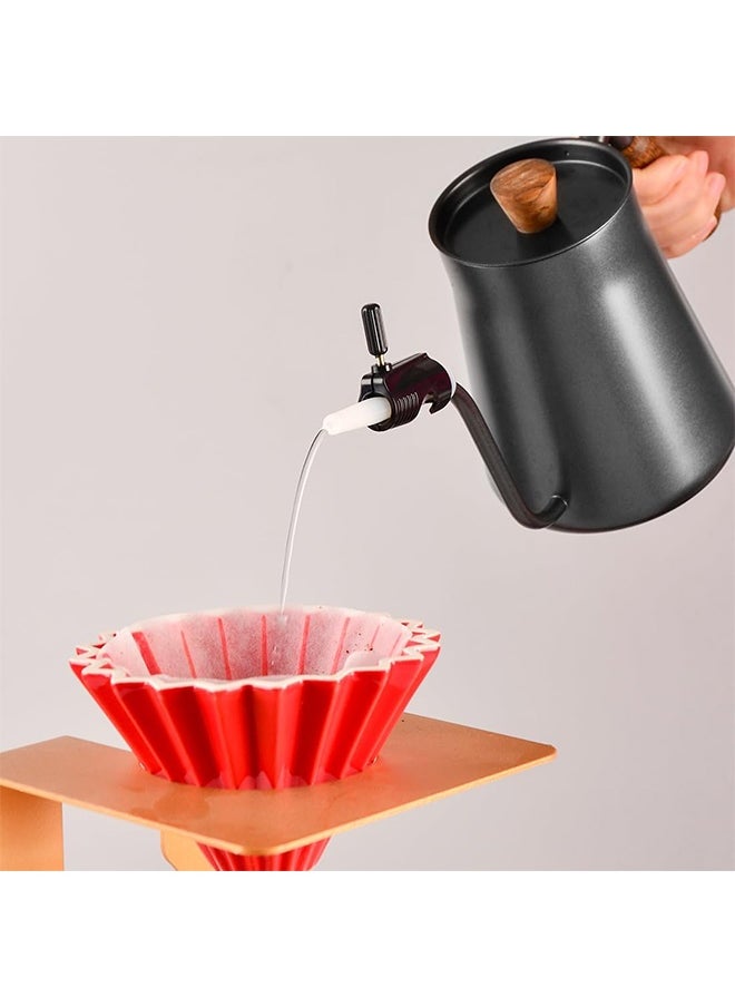 Coffee Dripping Jugs Kettle Gooseneck Pot Restrictor Nozzle Adjustable Water Flow Pourers Regulator Compatible Replacement Part Spout Diversion Aid, Black