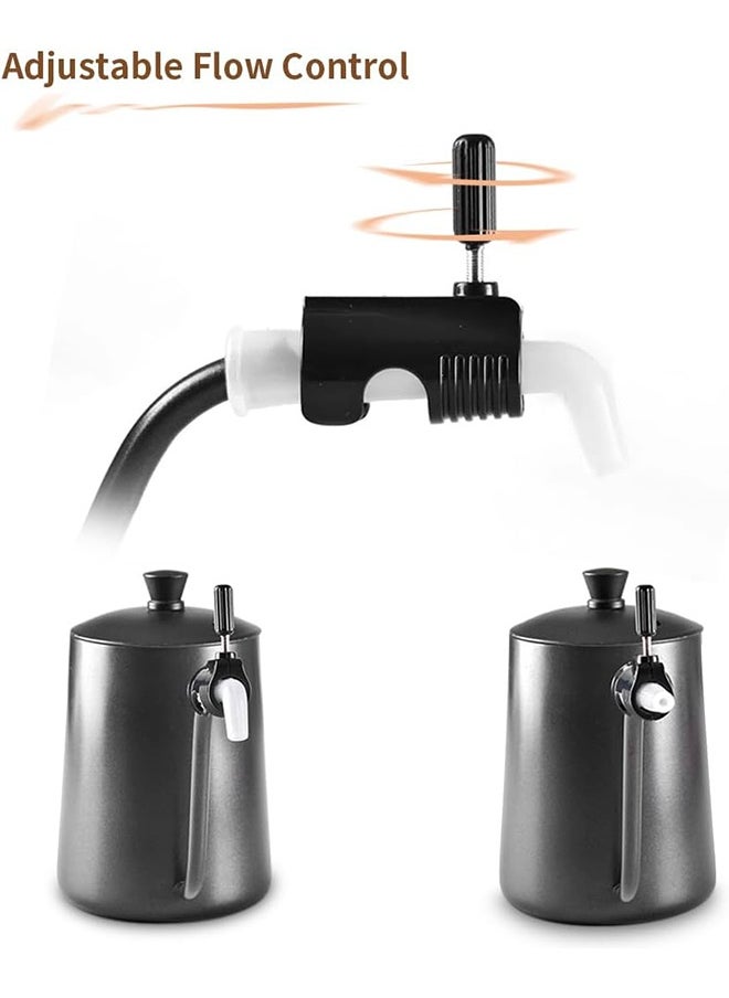 Coffee Dripping Jugs Kettle Gooseneck Pot Restrictor Nozzle Adjustable Water Flow Pourers Regulator Compatible Replacement Part Spout Diversion Aid, Black