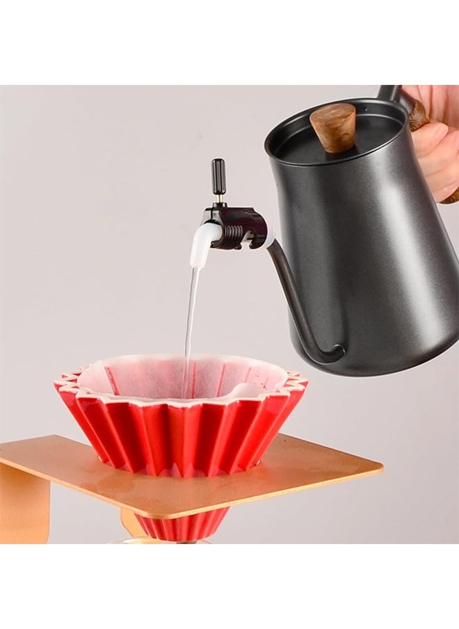 Coffee Dripping Jugs Kettle Gooseneck Pot Restrictor Nozzle Adjustable Water Flow Pourers Regulator Compatible Replacement Part Spout Diversion Aid, Black