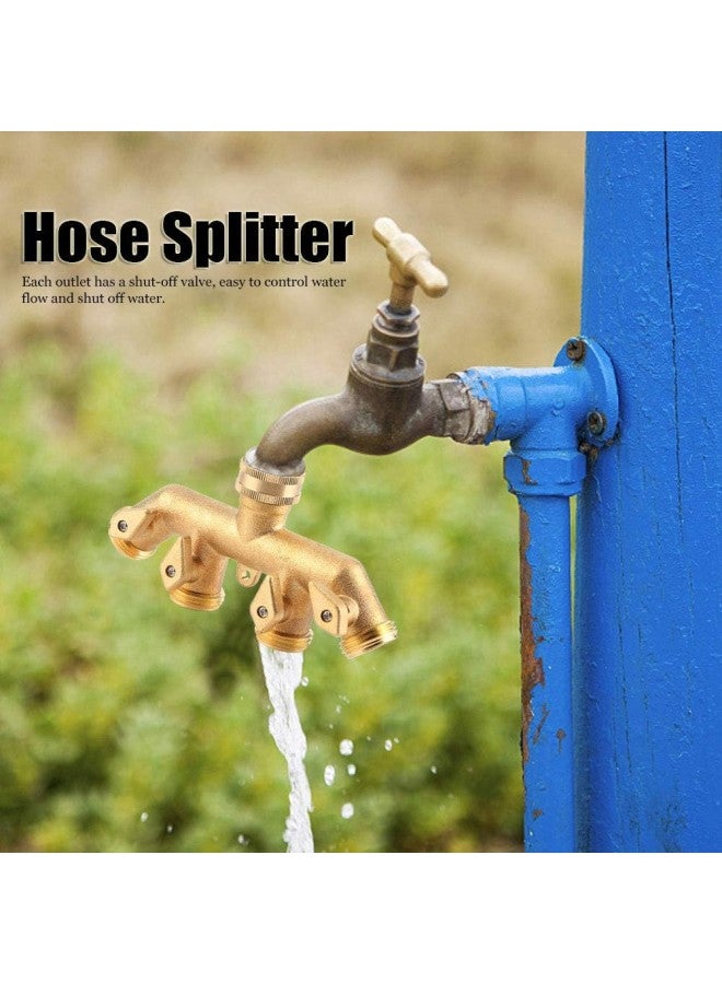 klarako Brass Garden 4Way Hose Splitter Hose Adapter Ball Valve Water Faucet Valve Connector - Image 2