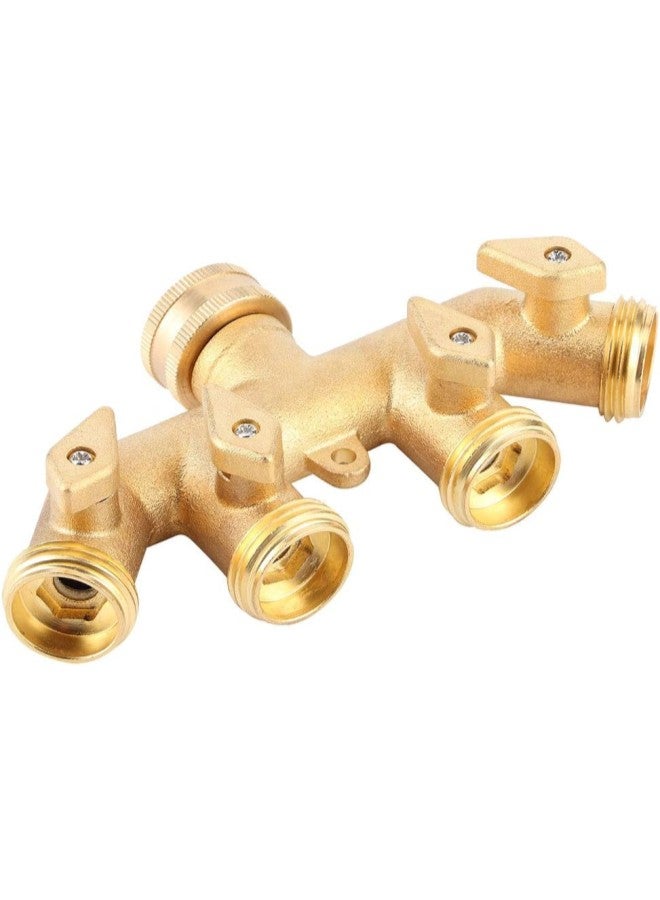 klarako Brass Garden 4Way Hose Splitter Hose Adapter Ball Valve Water Faucet Valve Connector - Image 4