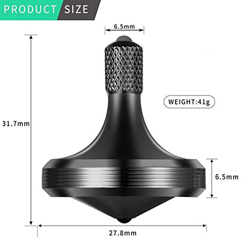 CHEETOP Precision Metal Spinning Top Well Made Stainless Steel Spin Long Lasting Exceed 8 Mins Desktop Gyro EDC Toy Perfect Balance Easy to Use Kill Time Efficiently Pro MaxBlack - Image 5