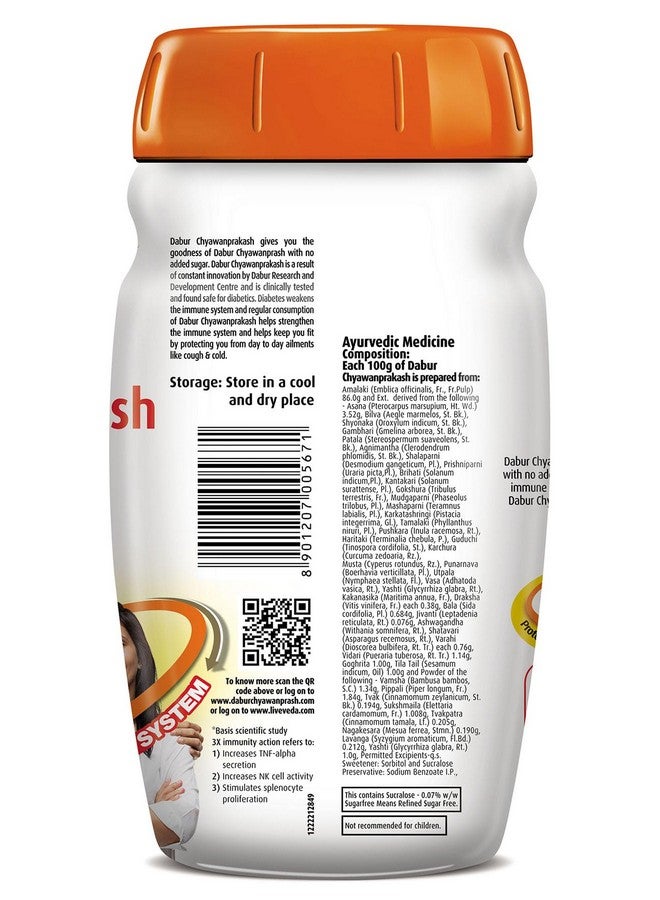 Dabur Chyawanprakash Sugarfree powder : Clincally Tested Safe for Diabetics |Boosts Immunity |helps Build Strength and Stamina - 900gm - Image 2