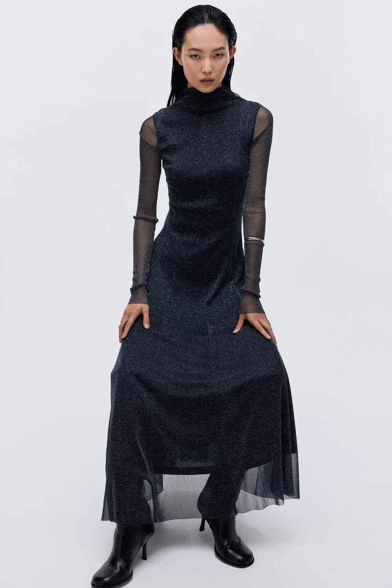 اتش اند ام فستان ماكسي لامع