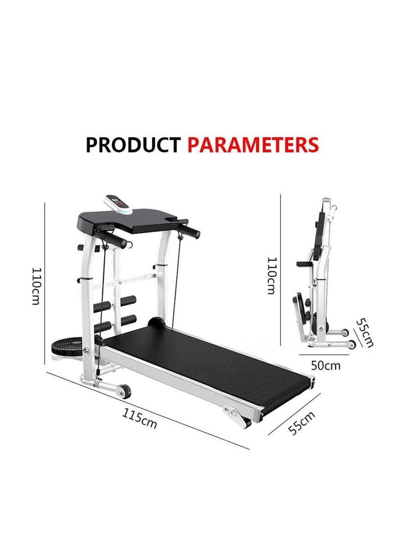 Generic - Non-electric treadmill, walking machine, Folding walking machine (Color: black, size :115x55x110cm) - Image 1