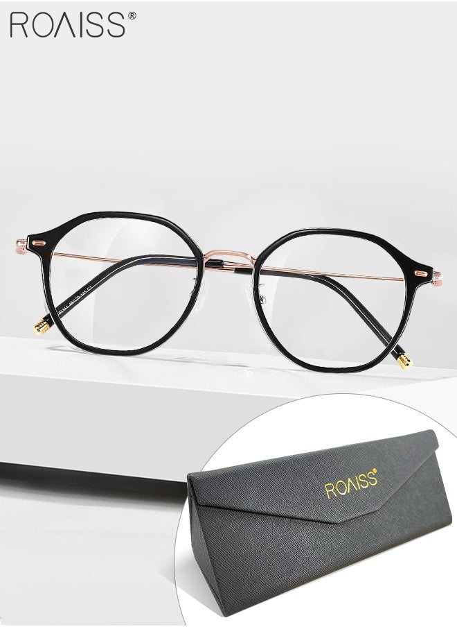 roaiss Blue Light Blocking Glasses Blue Light Filter Computer Reading Gaming TV Phones Round Eyeglasses Fashion Anti Eyestrain Headache Eyewear for Women Men  - Image 1
