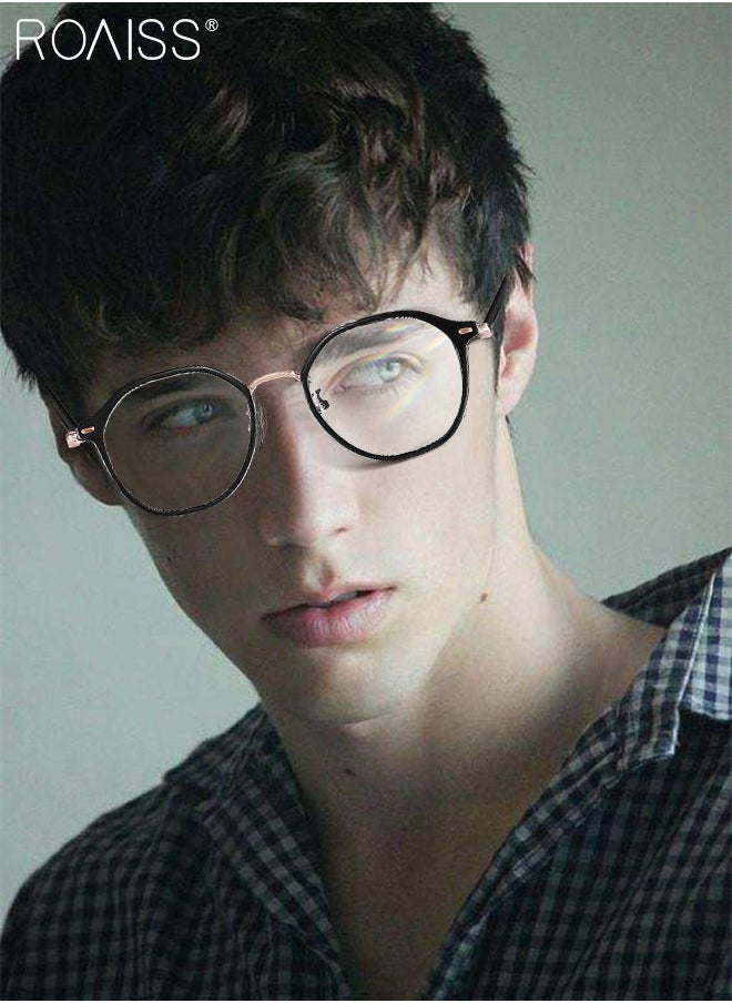 roaiss Blue Light Blocking Glasses Blue Light Filter Computer Reading Gaming TV Phones Round Eyeglasses Fashion Anti Eyestrain Headache Eyewear for Women Men  - Image 2
