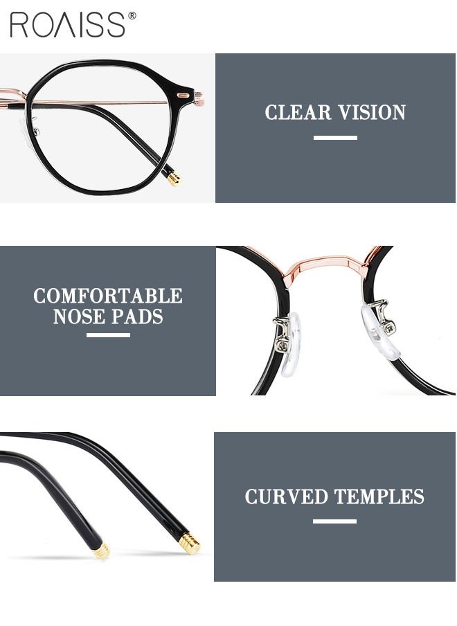 roaiss Blue Light Blocking Glasses Blue Light Filter Computer Reading Gaming TV Phones Round Eyeglasses Fashion Anti Eyestrain Headache Eyewear for Women Men  - Image 5