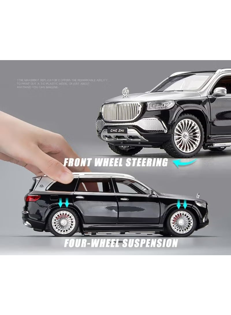 Invite Enterprise Die-Cast Zinc Alloy 1:24 Scale Mrcedes Benz Gls600 Maybach Car Model Large With 6 Openable Doors,Lights & Music Alloy Pull Back Toy Car For Kids, Cars(Gls600), Multicolor - Image 2