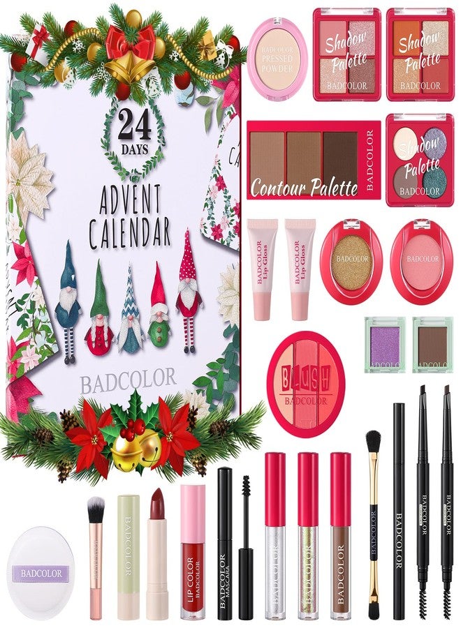 BADCOLOR Makeup Advent Calendar 2025, 24 Days Christmas Countdown Calendar Surprise Gift Kit, Xmas Holiday Festival Cosmetic Starter Makeup Set with 24 Beauty Boxes for Women Girls Teens - Image 1