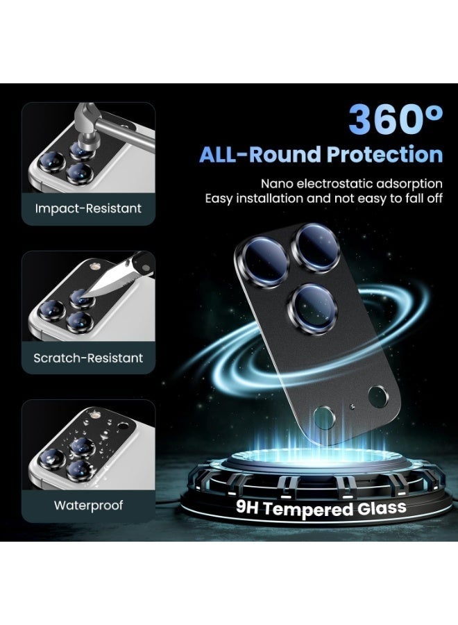 Nova future For iPhone 17 Pro Max Camera Lens Protector [Drop Protection] [Full Coverage] [3D Metal] [Case Friendly] Tempered Glass Camera Cover — Black - Image 2