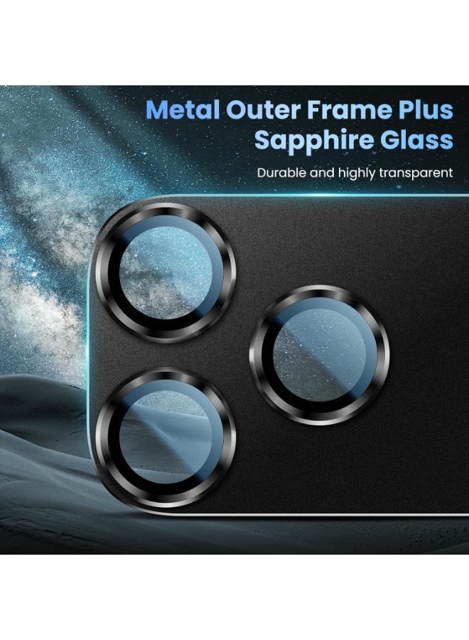 Nova future For iPhone 17 Pro Max Camera Lens Protector [Drop Protection] [Full Coverage] [3D Metal] [Case Friendly] Tempered Glass Camera Cover — Black - Image 5