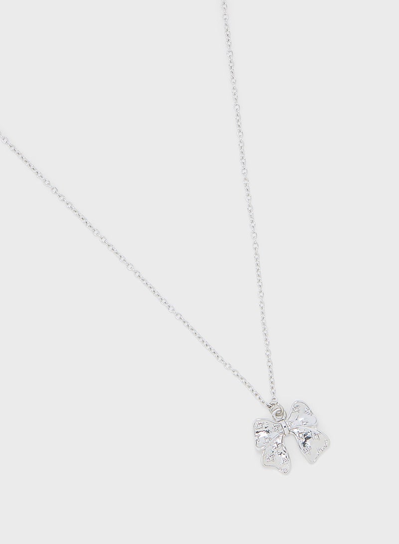 Ginger 2 Pack Heart Bow Pendant Necklace  - Image 5