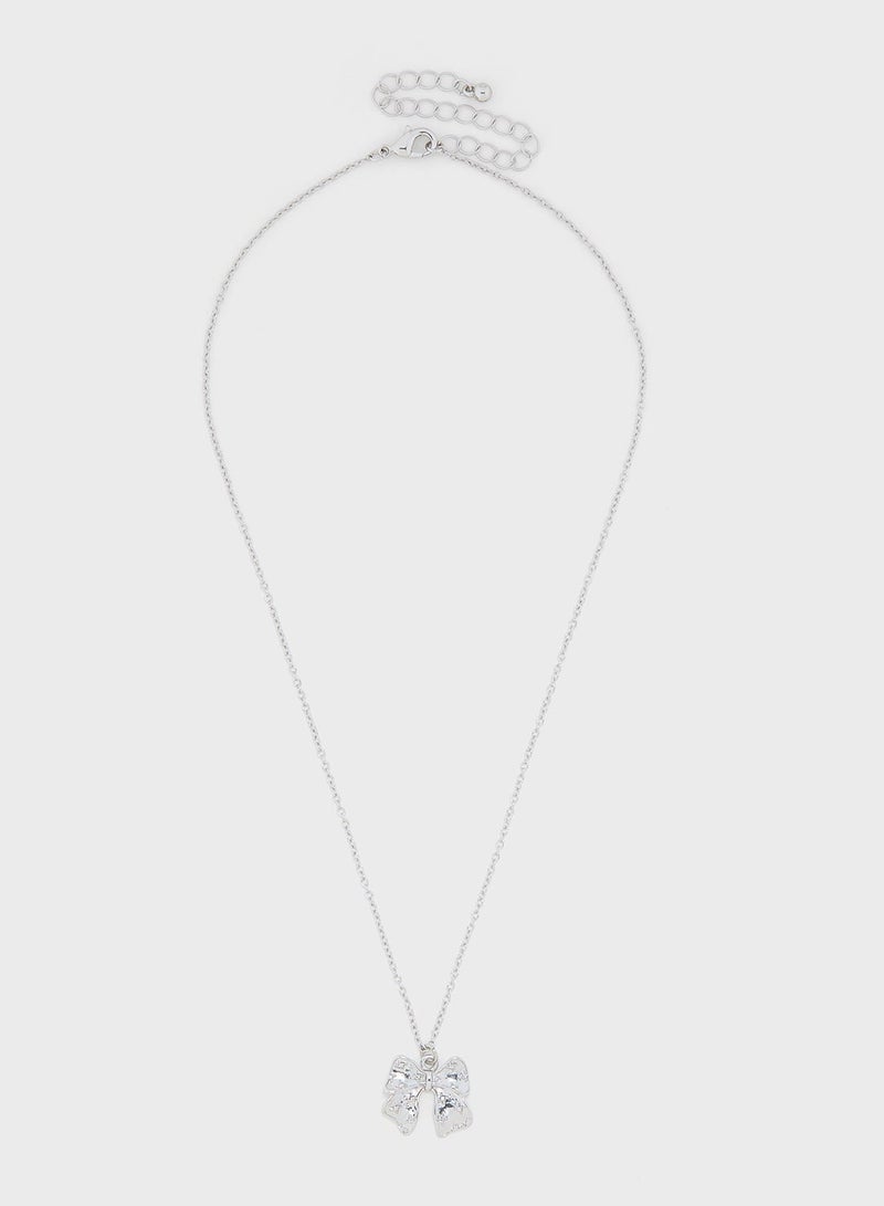 Ginger 2 Pack Heart Bow Pendant Necklace - Image 5