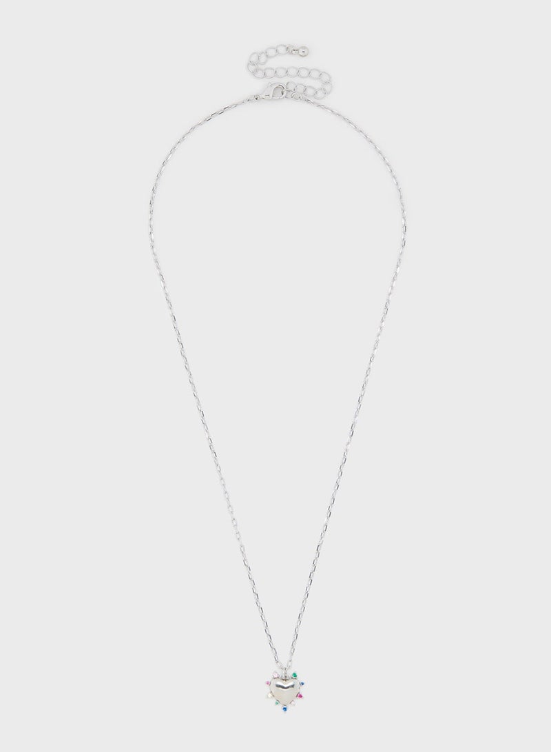 Ginger 2 Pack Heart Bow Pendant Necklace - Image 3