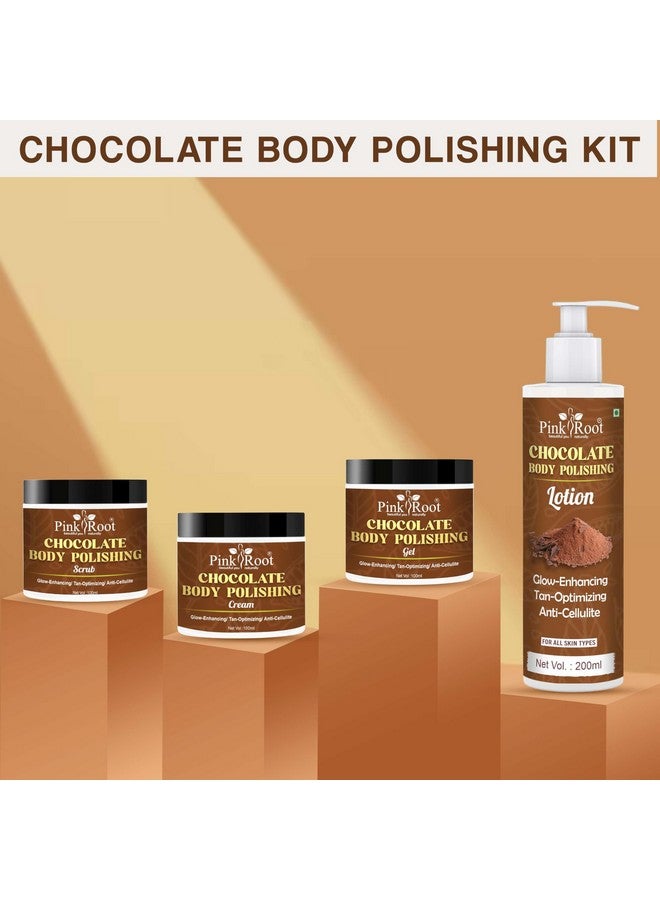Pink Root Chocolate Body Polishing Kit for Exfoliation, Tan Removal & Intense Moisturization- for Men & Women - Image 4