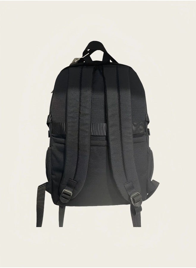 Bandai Black Themed Student Backpack, Ergonomic School Bag, Lightweight School Bag, Durable School Bag, Adjustable Shoulder Strap School Bag, Minimalist Aesthetic Student School Bag.  - Image 2