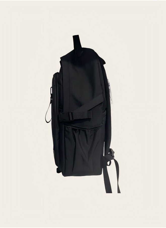 Bandai Black Themed Student Backpack, Ergonomic School Bag, Lightweight School Bag, Durable School Bag, Adjustable Shoulder Strap School Bag, Minimalist Aesthetic Student School Bag.  - Image 3