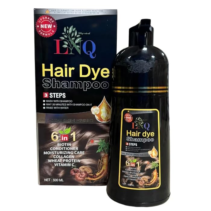 Shampoo con Tinte Café 6 en 1 – Con Ginseng, Colágeno y Bioti – Cubre Canas – Sin Amoníaco – Hidratación y Brillo – 500 m - Image 1
