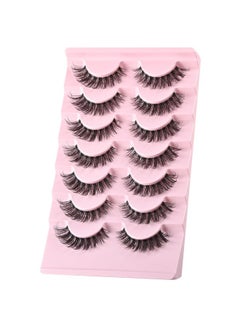 FARRED Cat Eye Lashes Natural Eyelashes Short Wispy Lash Strips Volume Eyelash Cateye Medium Length False Lashes Natural Looking Hybrid Clusters Full Strip Lashes (A1 | 8-14Mm)  - Image 2