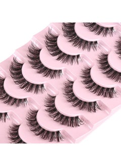 FARRED Cat Eye Lashes Natural Eyelashes Short Wispy Lash Strips Volume Eyelash Cateye Medium Length False Lashes Natural Looking Hybrid Clusters Full Strip Lashes (A1 | 8-14Mm)  - Image 3
