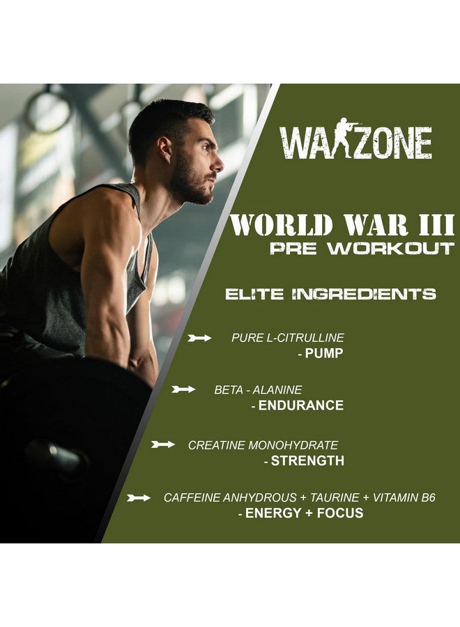 وارزون مكمل ما قبل التمرين World War 3 - طاقة متفجرة، وزيادة القوة، والتركيز الذهني - إل سيترولين، وحمض الماليك وبيتا ألانين 4G لتقليل الإرهاق، 30 وجبة (فاكهة بانش) - Image 4