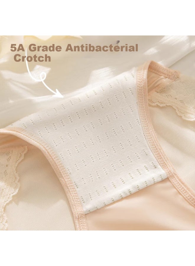 Modal Lace Women's Seamless Antibacterial Summer Ice Silk Thin Triangle Panties 3-pack L - Image 5
