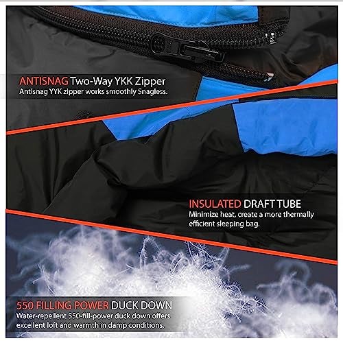 RhinoKraft -10 Degree Mummy Down Sleeping Bag for Adults | Lightweight with Compression Sack | 4 Season | Trekking, Camping, Mountaineering and Other Outdoor Activities | Alpy115 - Image 3