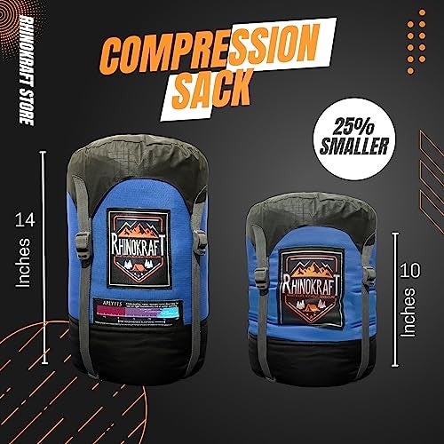 RhinoKraft -10 Degree Mummy Down Sleeping Bag for Adults | Lightweight with Compression Sack | 4 Season | Trekking, Camping, Mountaineering and Other Outdoor Activities | Alpy115 - Image 5