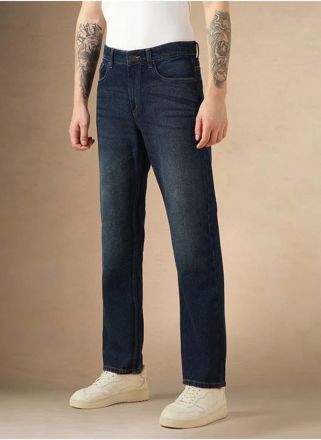 دينيس لينغو Dennis Lingo Mid Rise Straight Fit Faded Jeans