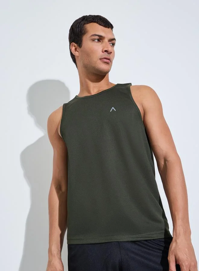 ستايلي Olive Regular Fit Tank Top and Shorts Set