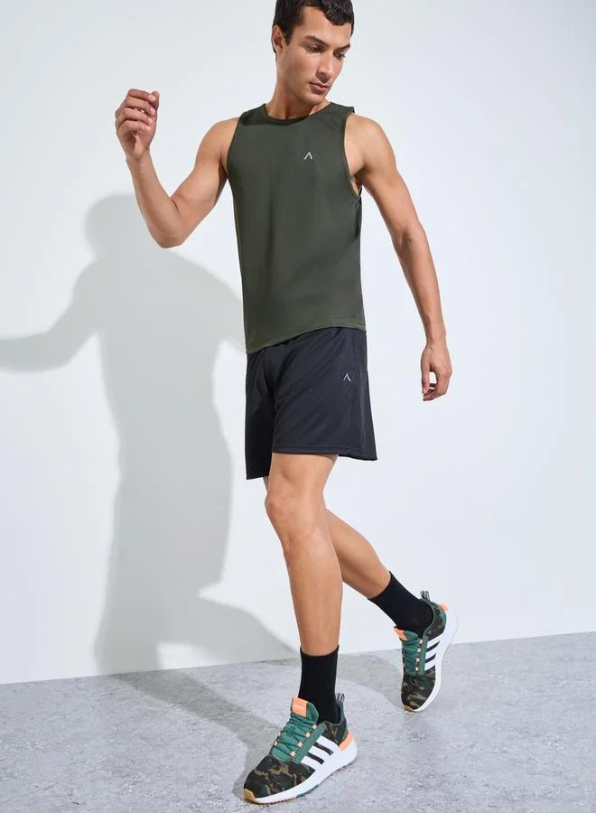 ستايلي Olive Regular Fit Tank Top and Shorts Set