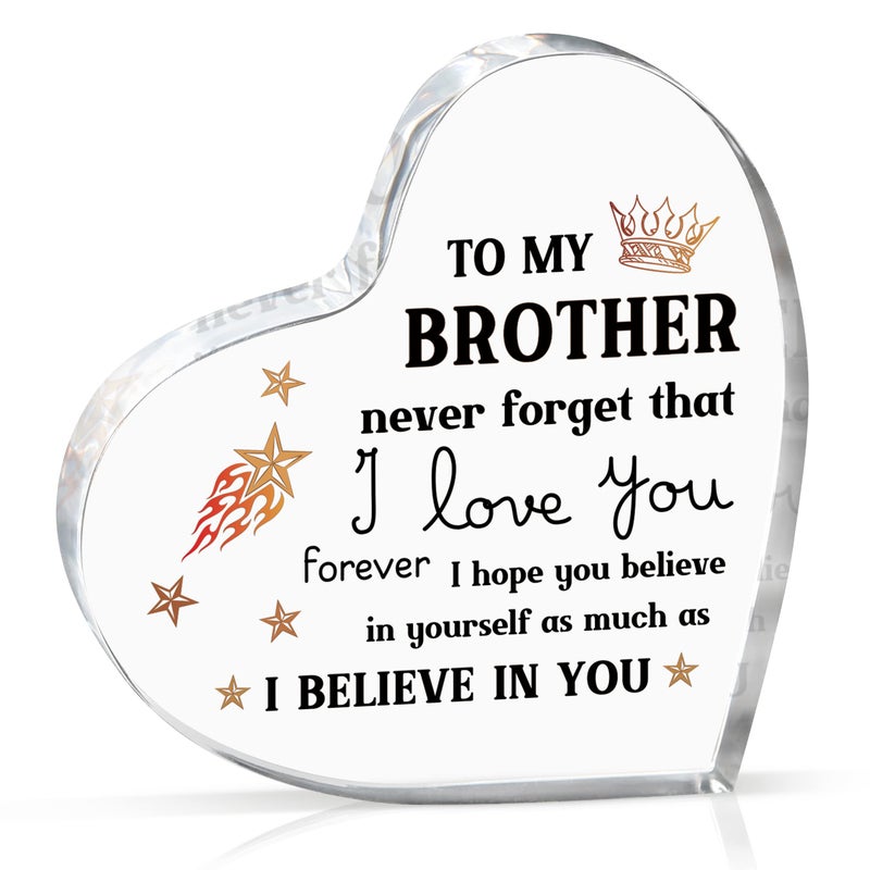 Milcier Gifts for Brother Brother Birthday Gifts Brothers Acrylic Keepsake Fathers Day Birthday Christmas Gifts for Brothers from Sister Encouraging Sign