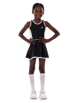 ANJA Girls' Black and White Sport Dress with Skirt – Breathable  - Image 1