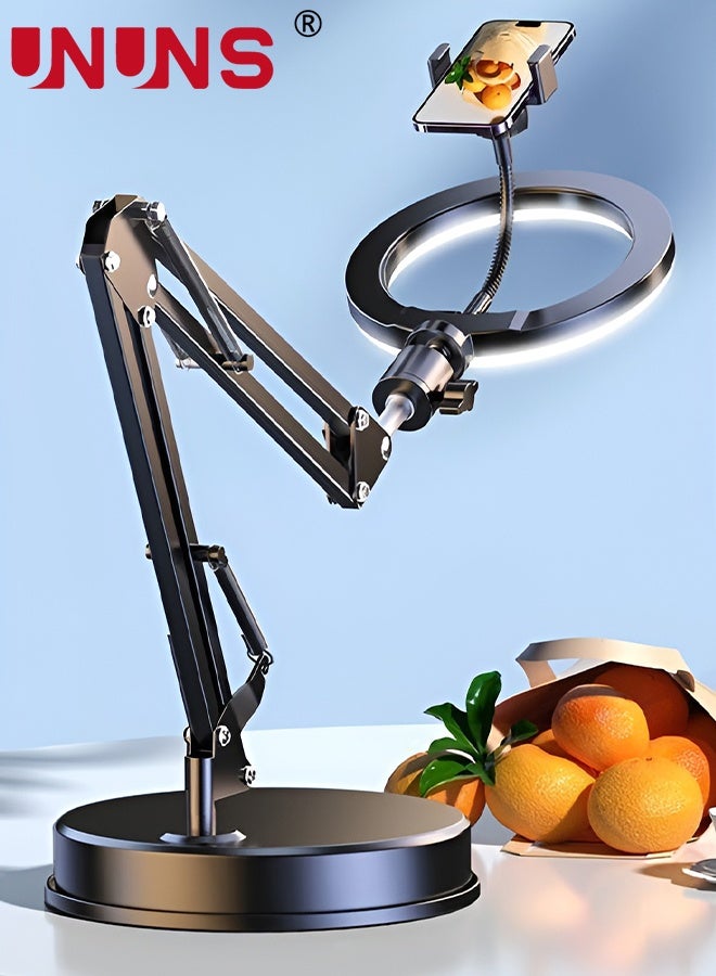 UNUNS Ring Light With Stand,8'' Selfie Ring Light With Stand and Phone Holder for Phone,Dimmable LED Desk Ring Light for Video Recording,Vlog,Live Streaming Tiktok,YouTube - Image 1