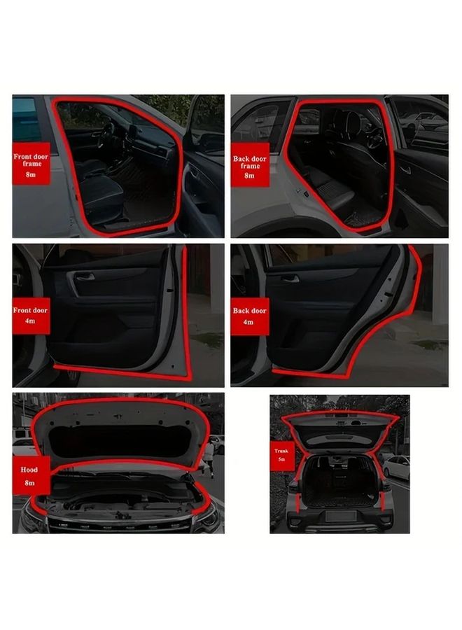 Black Car Door Seal Strip 196 85 Inch Universal Self Adhesive Rubber Weather Stripping - Image 5
