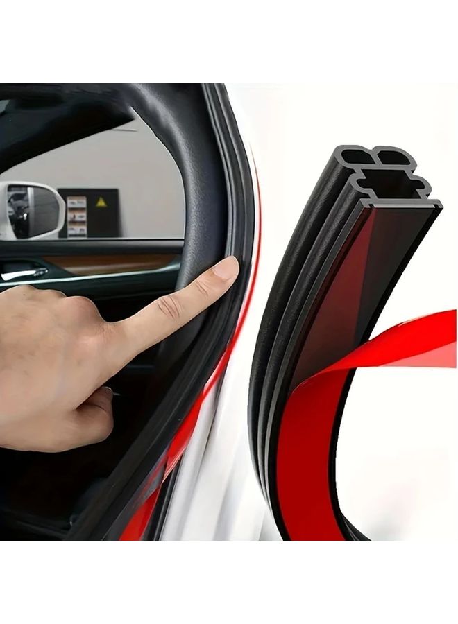 Black Car Door Seal Strip 196 85 Inch Universal Self Adhesive Rubber Weather Stripping - Image 1