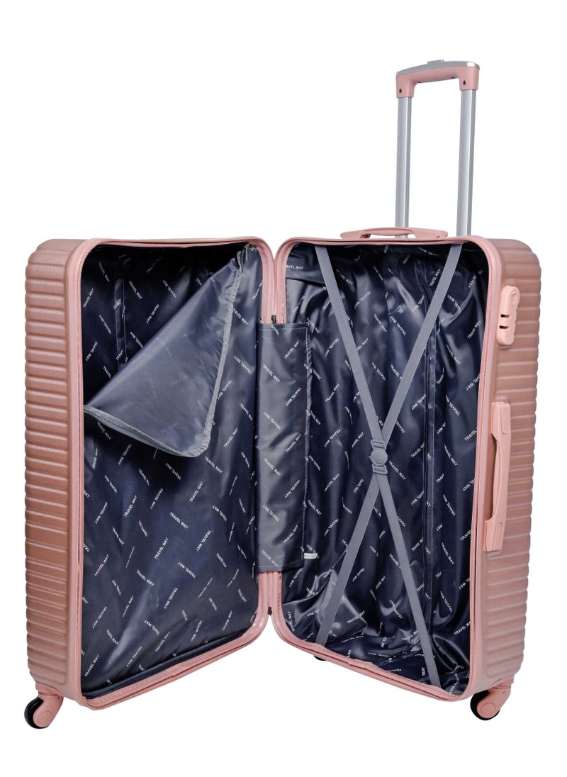 TRAVEL WAY - TravelWay Lightweight Carryon Luggage Bag - Hardshell Suitcase Spinner Luggage for Travel | ABS Luggage with 4 Spinner Wheels (Rose Gold, 20 Inches (51 cm)) - Image 1
