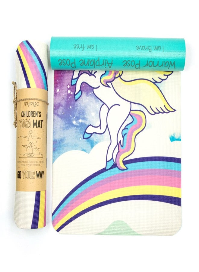 Myga RY1119 - Childrens Yoga Mat, Sweet Dreams Printed Kids Yoga Mat - Childs Exercise Mat for Pilates, Extra Grip Non Slip Multi Purpose Fitness Mat - Image 1