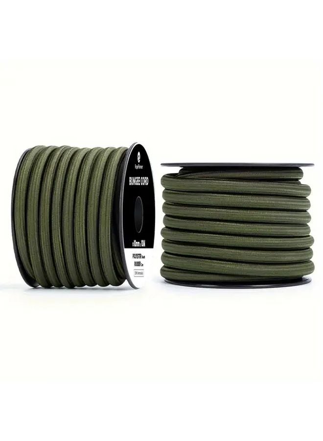 Army Green Heavy Duty 10mm Bungee Cord 393 7inch Shock Cord for Outdoor Tent Trailer Cargo - Image 1