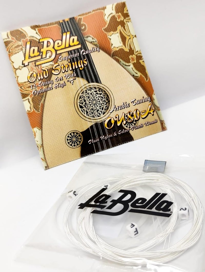 La Bella أوتار لا بيلا عود - مجموعة 12 وتر مع خيار 'F' العالي - ضبط عربي OU80A - Image 2